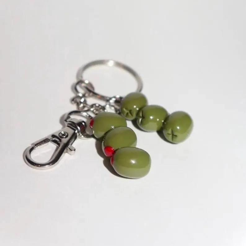 Olive food keychain